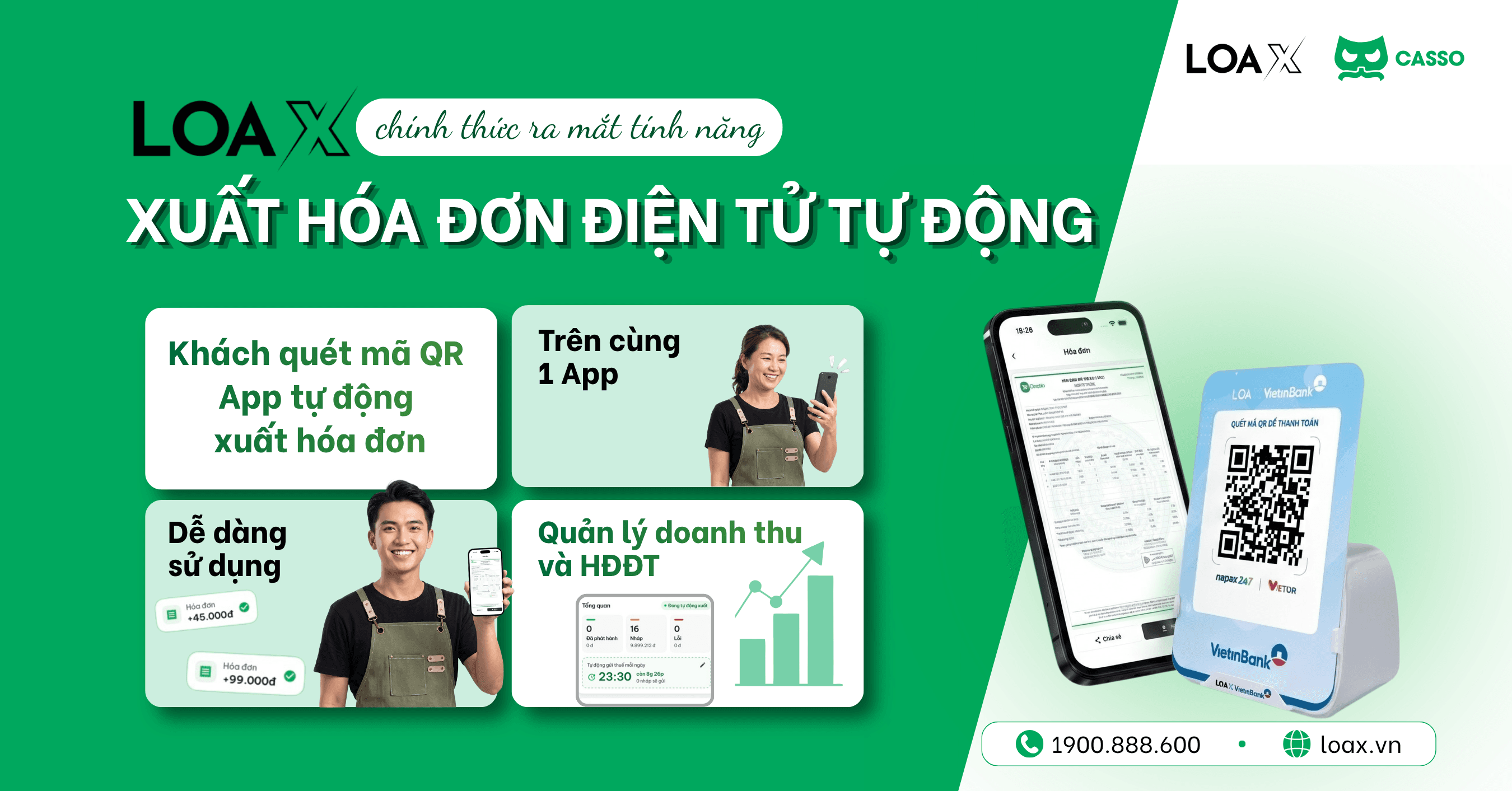 Loa X chính thức ra mắt tính năng xuất hóa đơn điện tử tự động ngay trên ứng dụng