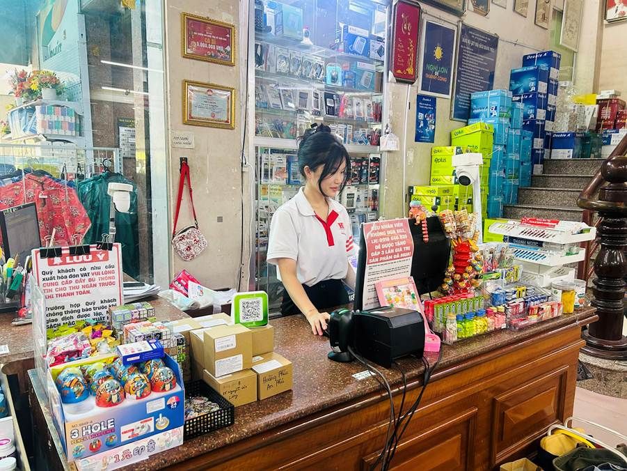 Loa thông báo tiền về Loa X đặt tại quầy thanh toán