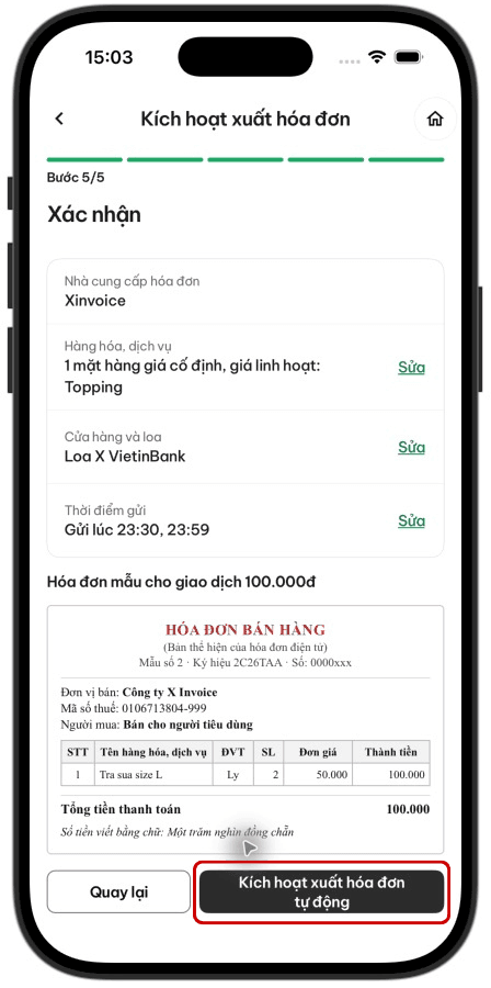 BƯỚC 5: LIÊN KẾT NHÀ CUNG CẤP HÓA ĐƠN ĐIỆN TỬ — Hướng dẫn sử dụng tính năng Hoá đơn điện tử