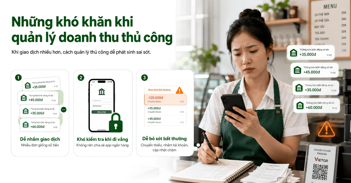 những khó khăn khi quản lý doanh thu cửa hàng thủ công