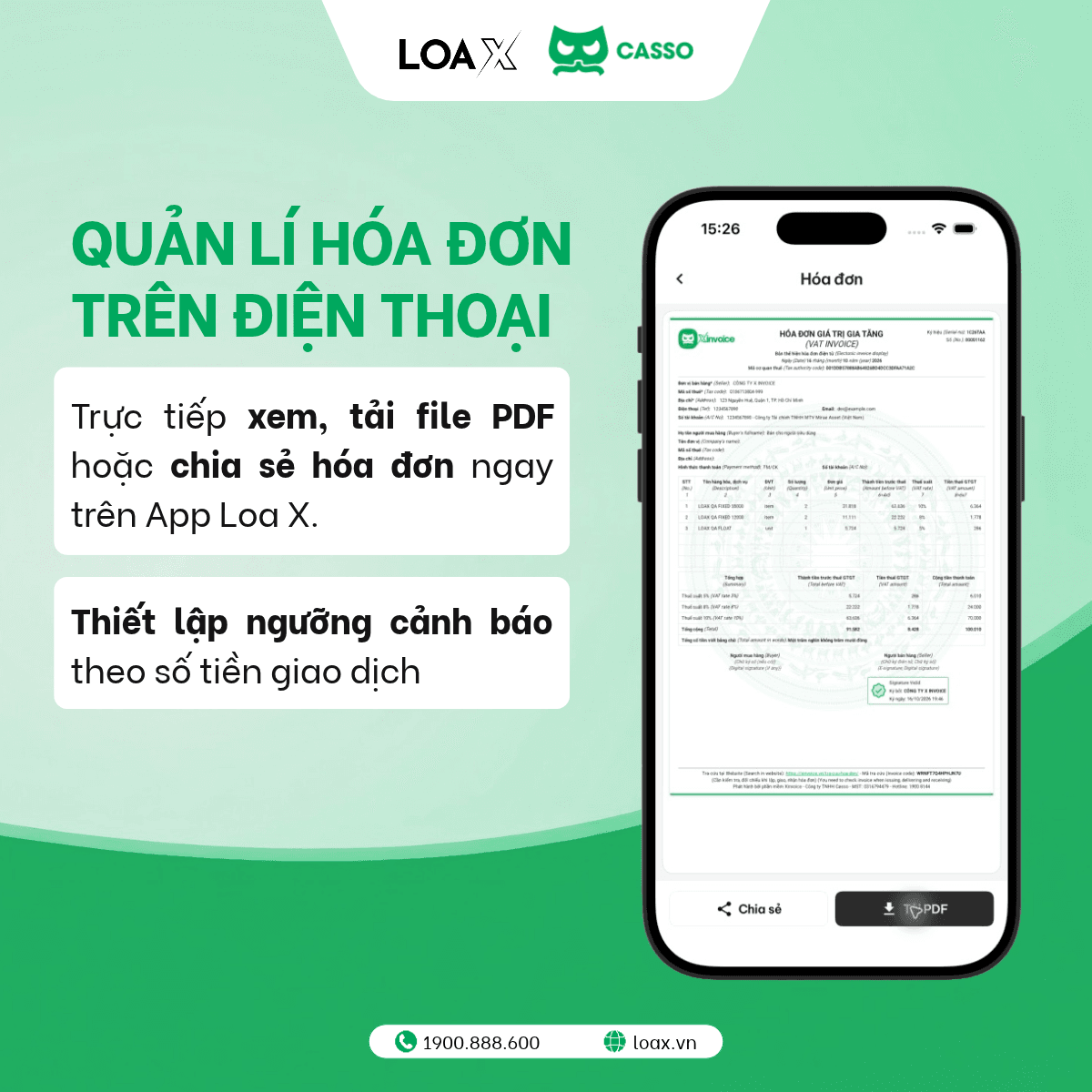 Quản lý hóa đơn ngay trên điện thoại