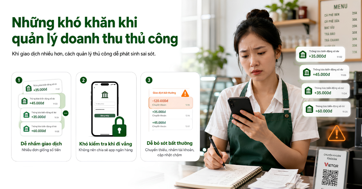 những khó khăn khi quản lý doanh thu cửa hàng thủ công
